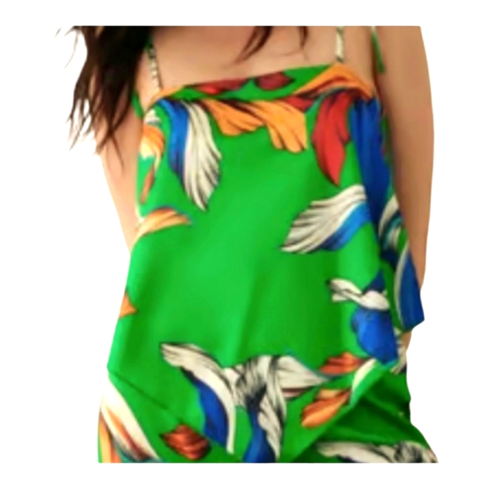 Zara Green Multicolor Tank Top